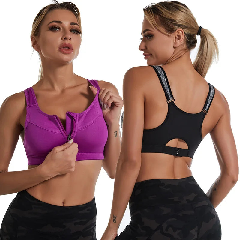 Sculpt Front-Zip Sports Bra