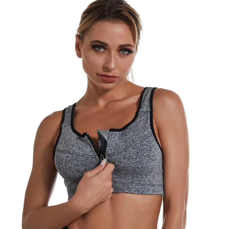 Sculpt Front-Zip Sports Bra